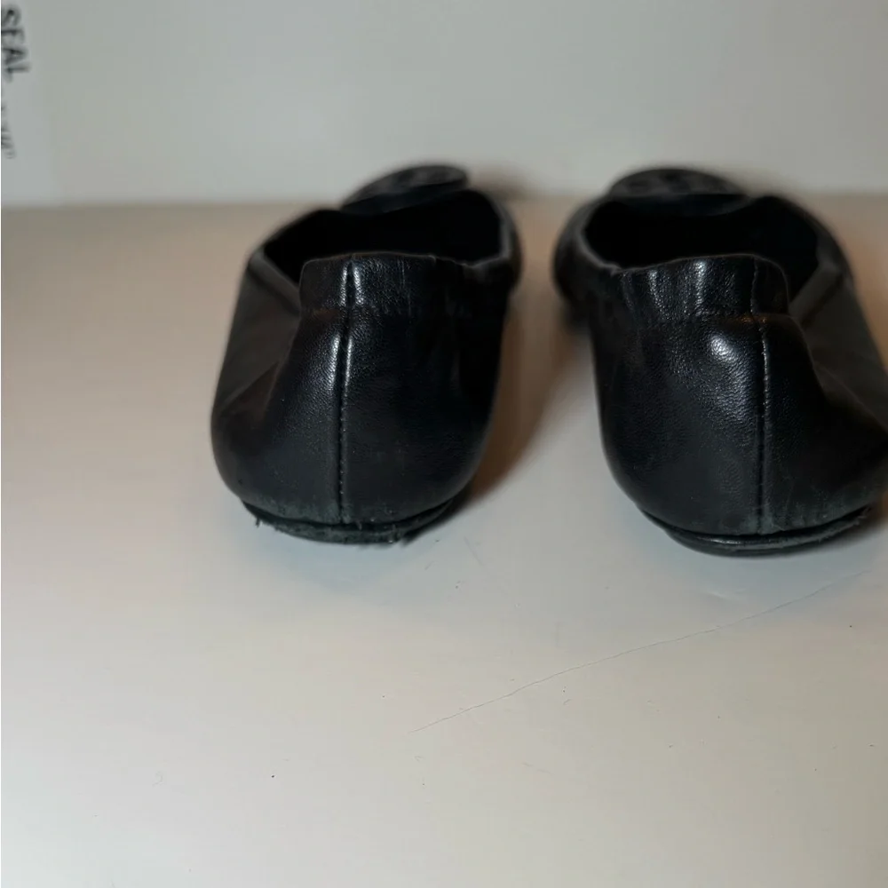 Tory Burch Black Leather Ballet Flats Size 8